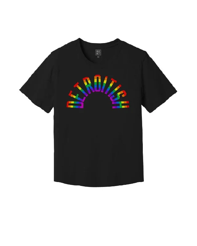 Ink Detroit Detroitish Rainbow Kinda Cropped T-Shirt - Black